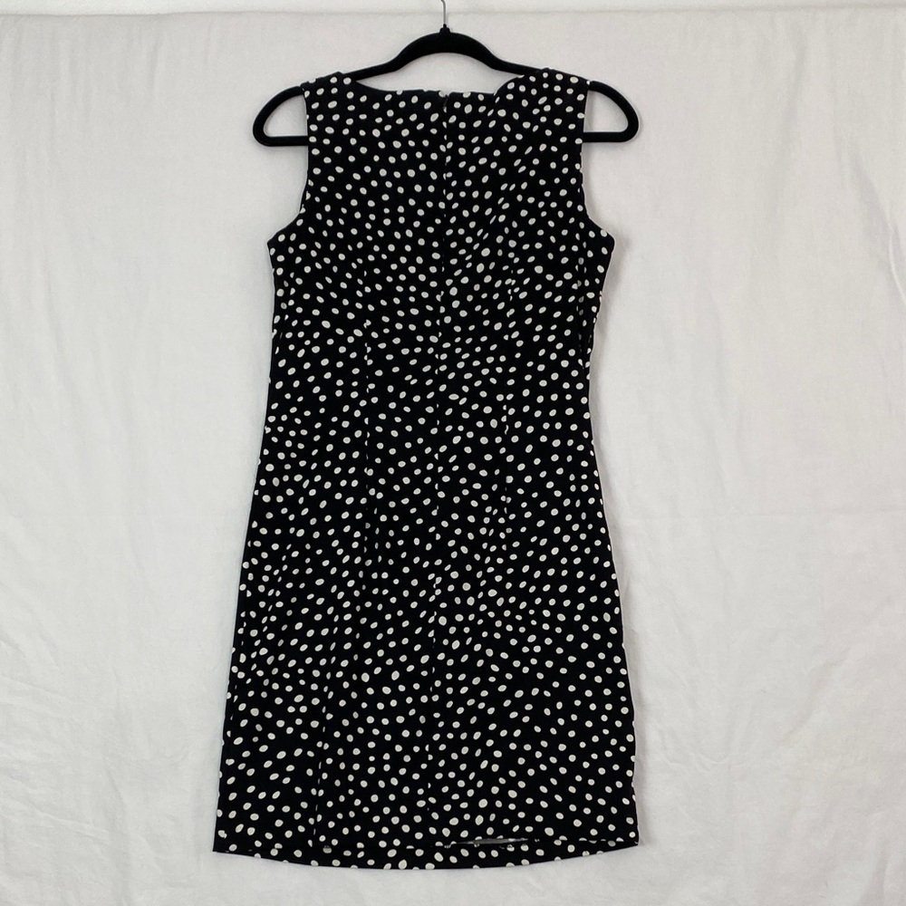 Dressbarn Polkadot Mini Dress Sleeveless Size 8 Black and White.